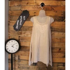 Spense women's semi sheer wheat colored flowing tank top size Medium